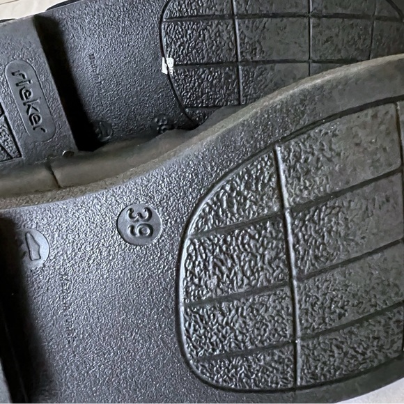 Rieker Ruched Boots Women 39 / 8 Black Leather Comfort Slouchy Booties - Picture 6 of 6